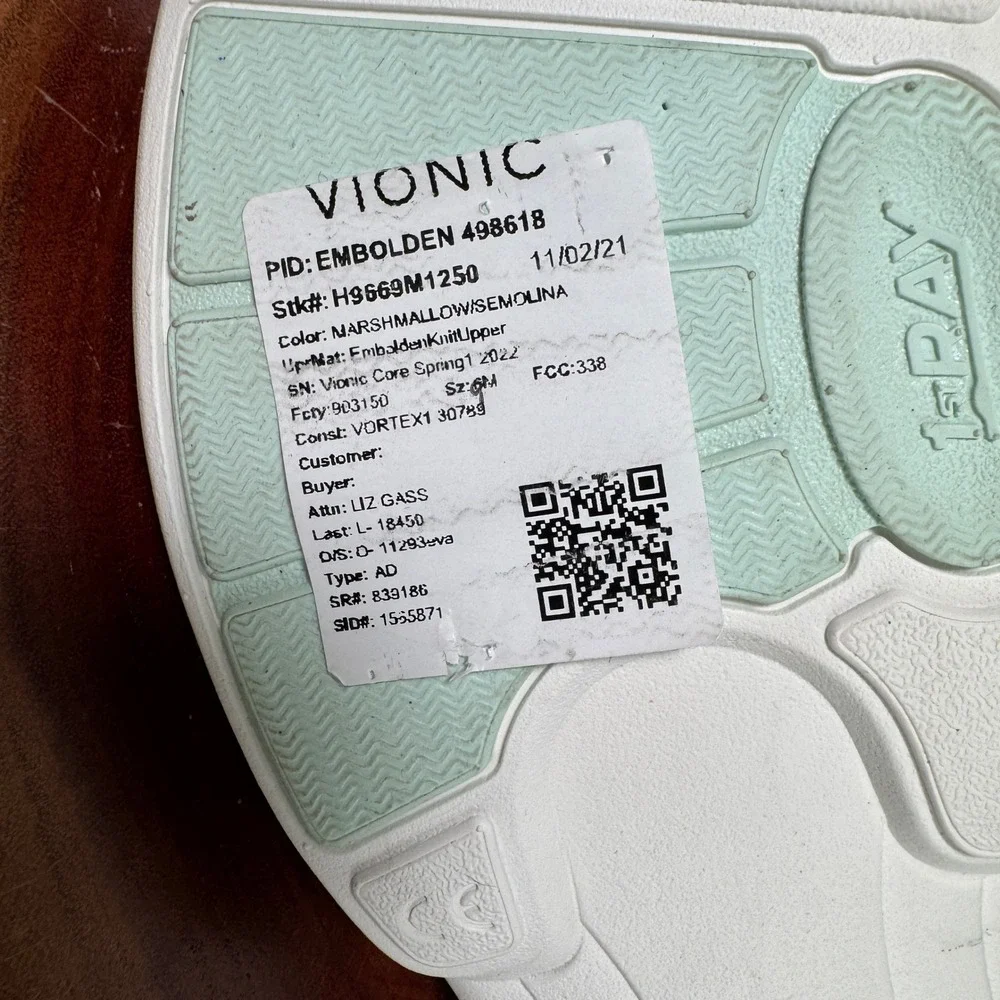 Vionic Embolden Core Spring 1‎ Marshmallow Women's Size 9